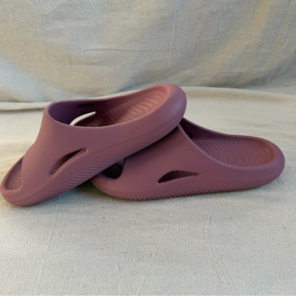 Crocs Mellow Recovery Slides Mauve Mist Pink Women's 7 Men's 5 Comfort Sandals - Picture 5 of 11